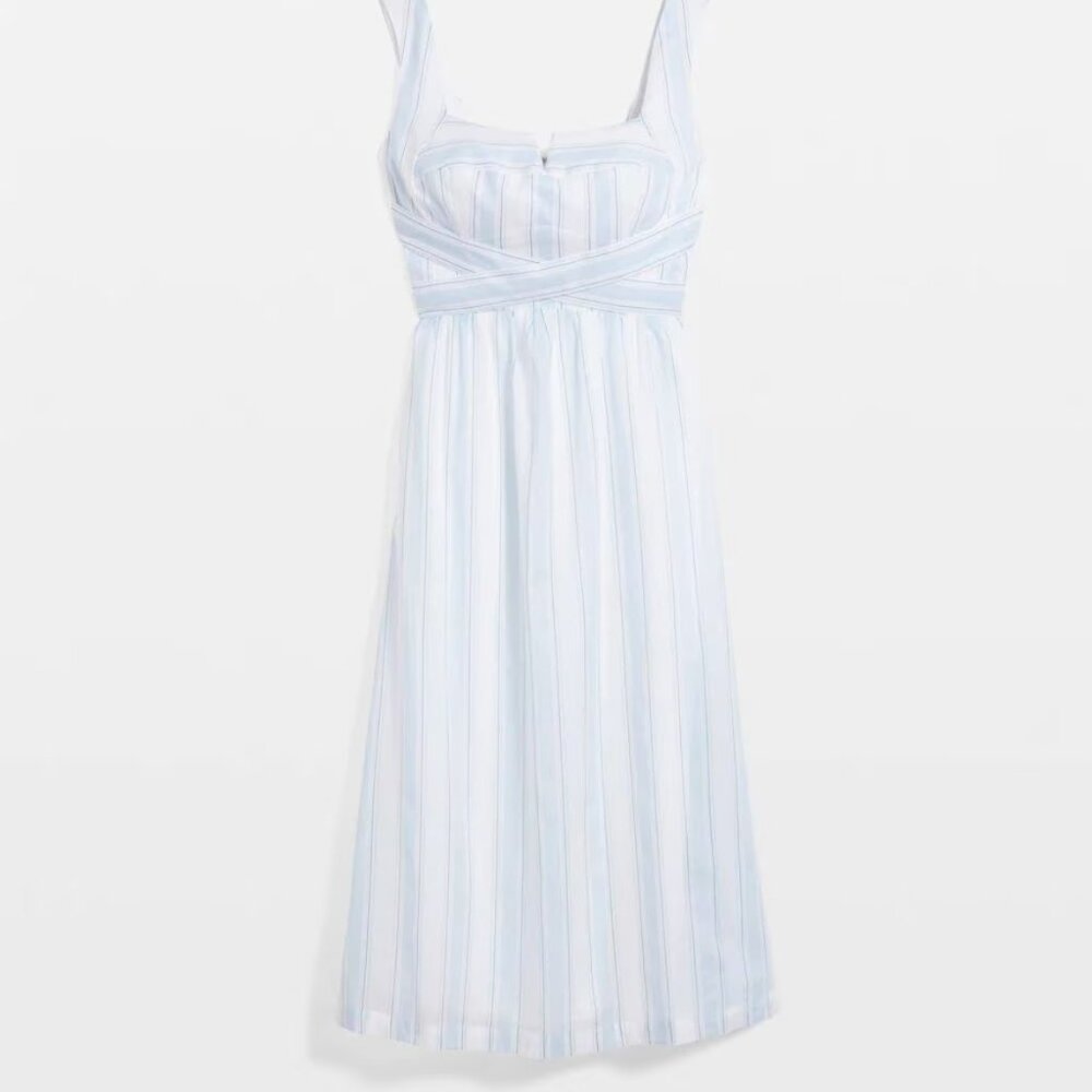 nwt WHITE HOUSE BLACK MARKET bustier poplin midi dress 12 - Picture 3 of 3